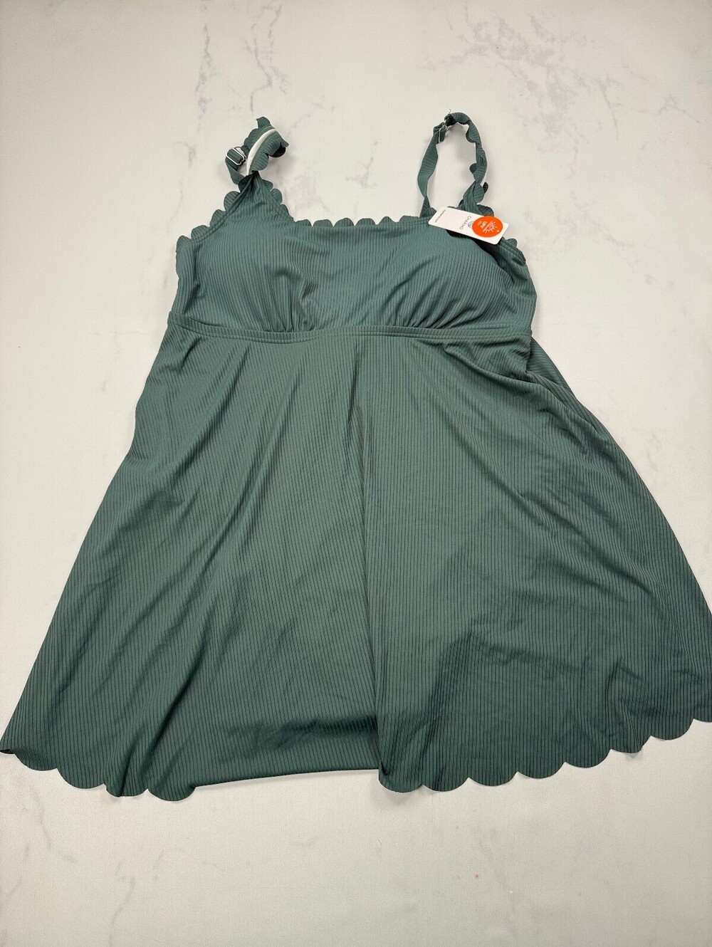 Charmo Swimdress Forest Green Contemporary Adjustable Neck Strap - Womens 3X